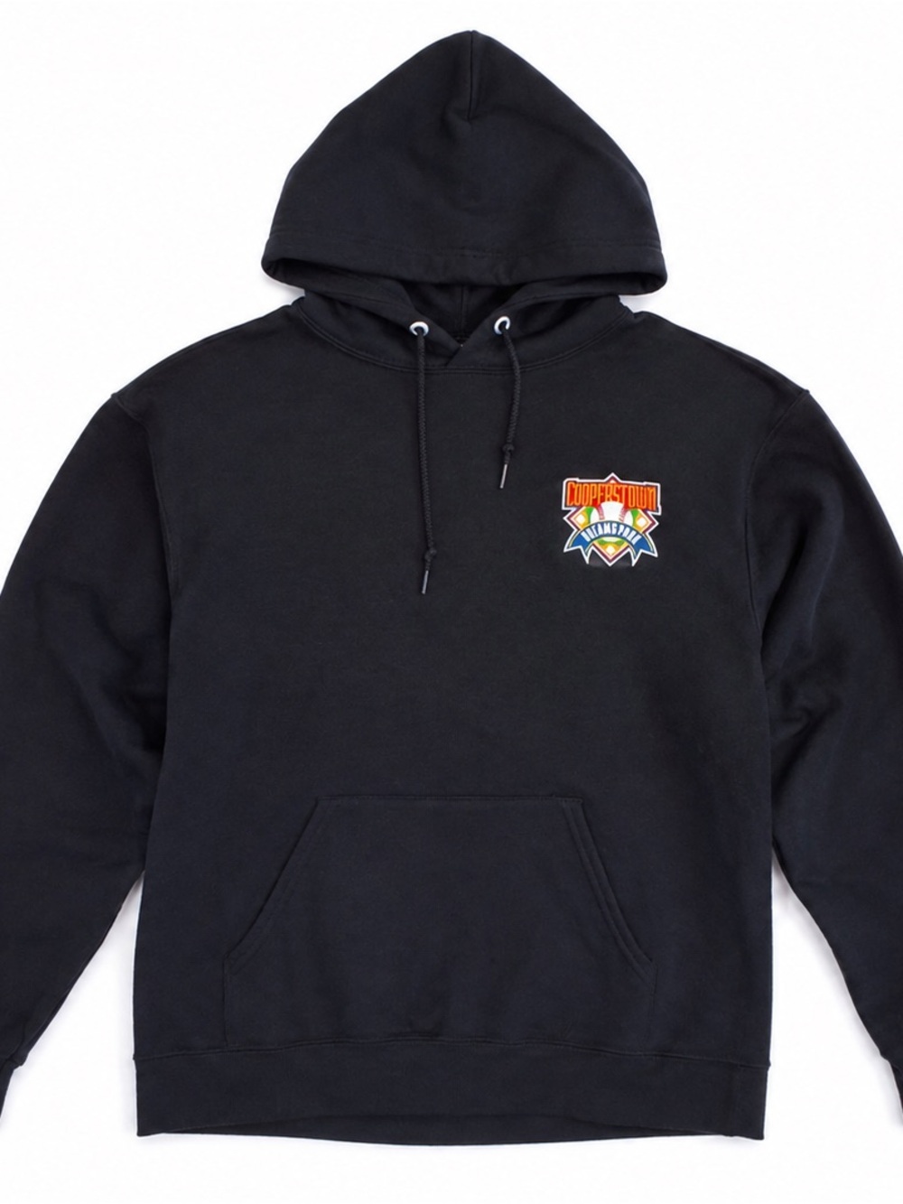 Cooperstown Black Pullover Hoodie with Small Chest Logo